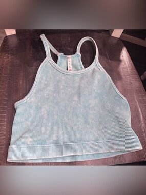 Zenana Outfitters Light Aqua Ribbed Racerback Tank-1X/2X